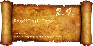 Ragányi Imre névjegykártya